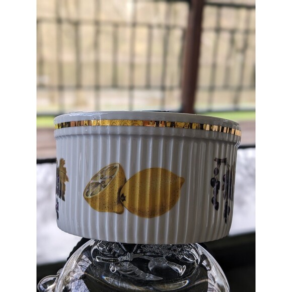 Vtg Royal Worcester Evesham 6" Gold Souffle Casserole Dish Shape 46 #2 Lemon - Picture 2 of 13